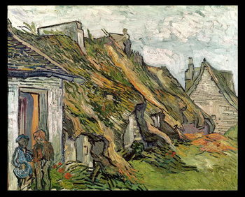 Εκτύπωση έργου τέχνης Thatched Cottages in Chaponval, Auvers-sur-Oise, 1890