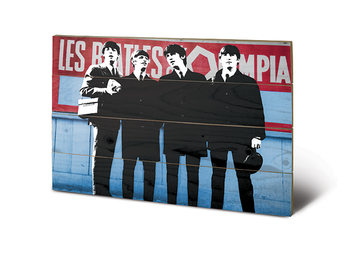 Bild auf Holz The Beatles In Paris