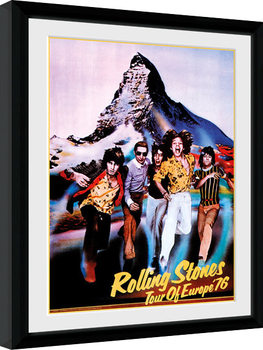 Ingelijste poster The Rolling Stones - On Tour 76
