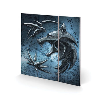 Poster su legno The Witcher - Wolf, Swallow and Star