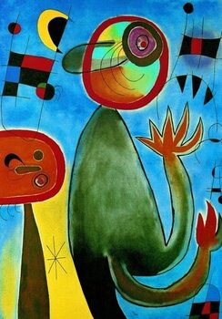 Joan Miro - Les Echelles En Rou De Feu Reprodukcija umjetnosti