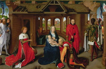 Tableau sur toile Adoration of the Magi, central panel of the Triptych of the Adoration of the Magi
