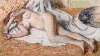 Tableau sur toile After the Bath or, Reclining Nude, c.1885