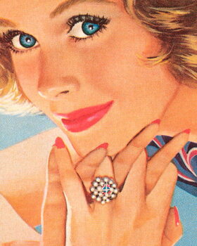 Tableau sur toile Blue Eyed Woman