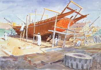 Tableau sur toile Dhow Yard, Sur, 1992