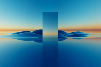 Tableau sur toile Glass mirror square monolith 5g CGI