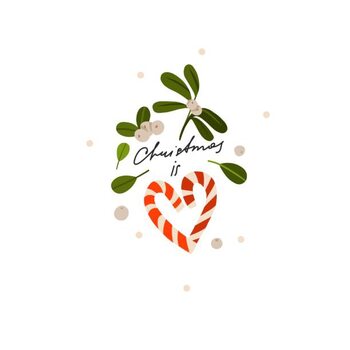 Tableau sur toile Hand drawn vector abstract graphic Merry