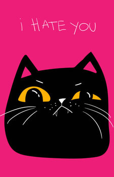 Tableau sur toile i hate you lettering. Sad grumpy