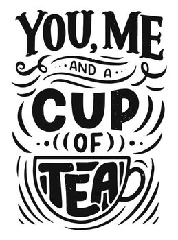 Tableau sur toile lettering composition with sketch for coffee