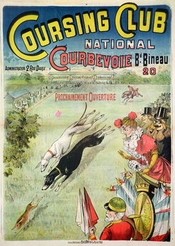Tableau sur toile Poster advertising the opening of the Coursing Club at Courbevoie