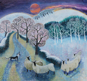 Tableau sur toile Sheep at Sunset, 2020