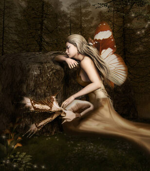 Tableau sur toile Sleeping beauty in the middle of the forest