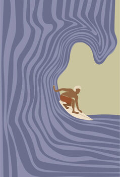 Tableau sur toile Surfer in the tube wave (barrel )