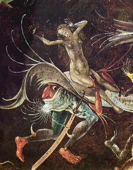 Tableau sur toile The Last Judgement, detail of a Woman being Carried Along by a Demon