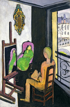 Tableau sur toile The Painter and his model, 1917