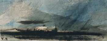 Tableau sur toile Town at Dusk