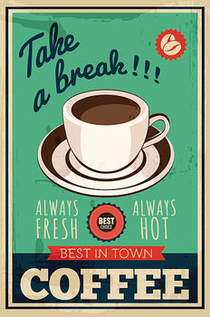 Tableau sur toile vector coffee poster