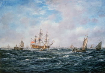 British Man-o-War and Other Craft, c.1740 Tableau sur Toile