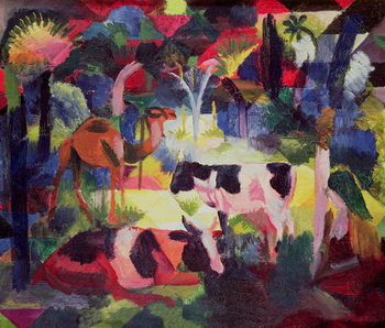 Landscape with Cows and a Camel Tableau sur Toile