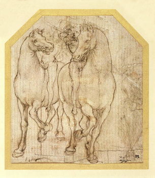 Study of Horses and Riders, c.1480 Tableau sur Toile