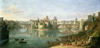 The Tiberian Island in Rome, 1685 Tableau sur Toile