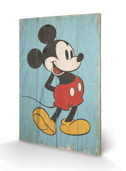 Poster su legno Topolino (Mickey Mouse) - Retro