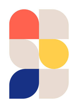 Adesivo murale Trendy bauhaus pattern poster. Vector geometric