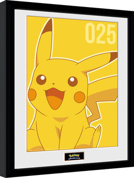 Uokvireni poster Pokemon - Pikachu Mono