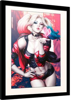 Uokvirjeni plakat Harley Quinn - Kiss