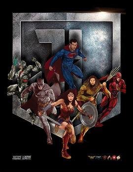  Justice League Movie - Heroes Shield Uokvirjeni plakat