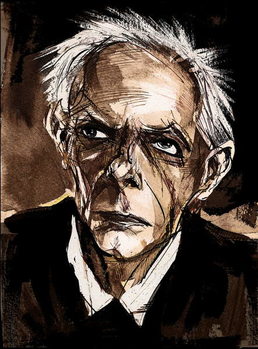 Vászonkép Bela Bartok by Neale Osborne,  Caricature in pen and water colour