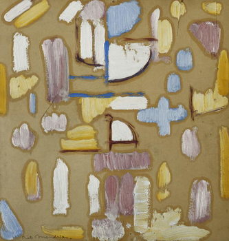 Vászonkép Composition with Pink, Blue, Yellow and white