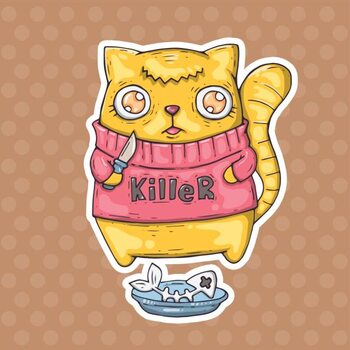 Vászonkép funny cat killer