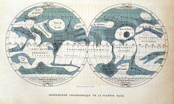 Vászonkép Map of the Planet Mars, 1884
