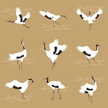 Vászonkép Oriental Cranes