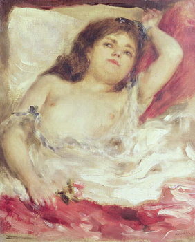 Vászonkép Semi-Nude Woman in Bed: The Rose, before 1872
