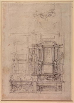 Bild auf Leinwand W.26r Design for the Medici Chapel in the church of San Lorenzo, Florence