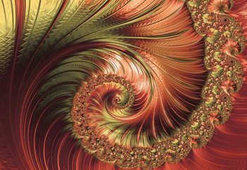 Wall Mural Red Modern Abstract Spiral Design