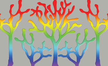 Wall Mural Tree Abstract Rainbow