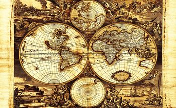Wall Mural World Map Vintage