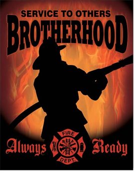 Metalen wandbord Firemen - Brotherhood