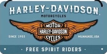 Metalen wandbord Harley-Davidson - Free Spirit Riders