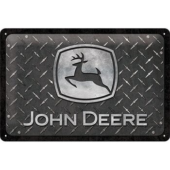 Metalen wandbord John Deere Diamon Plate Black