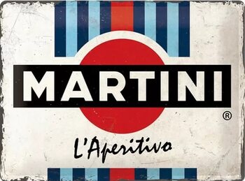 Metalen wandbord Martini L'Aperitivo Racing Stripes