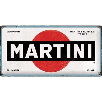 Metalen wandbord Martini Logo White