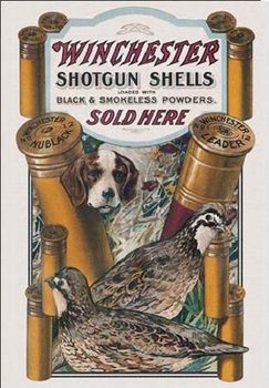 Metalen wandbord WIN - dog & quail