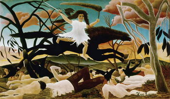 Obraz na plátně War or the Ride of Discord Painting by Henri Rousseau called Le Douanier Rousseau . 1894. Sun 114x195 Paris, Musée d'Orsay