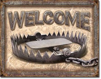 Welcome - Bear Trap Plaque métal décorée
