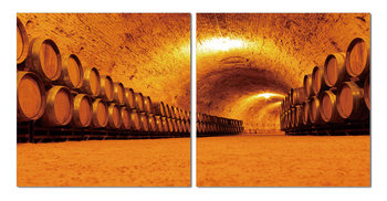 Whiskey barrels in the cellar Tableau Multi-Toiles