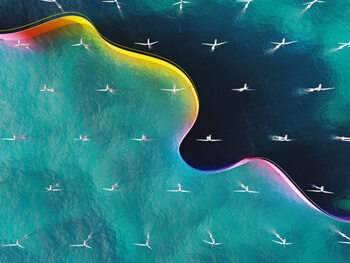 Tričko Wind turbines in the sea